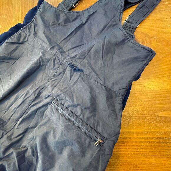 Vintage 1st Down Navy Blue Winter Ski Overalls Kids Size 14 1980s - Picture 6 of 14